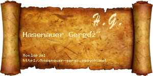 Hasenauer Gergő névjegykártya